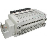 SMC solenoid valve 4 & 5 Port VQC VV5QC11-P, 1000 Series, Base Mounted Manifold, Plug-in, Flat Ribbon Cable